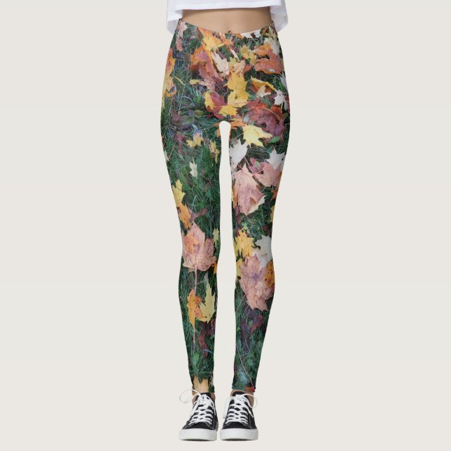 Eleganta moderna retro legginisar abstrakta leggings (Framsida)