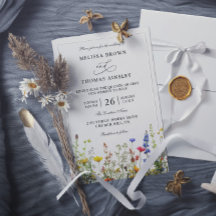 Eleganta moderna vildblommor budget QR-kod bröllop