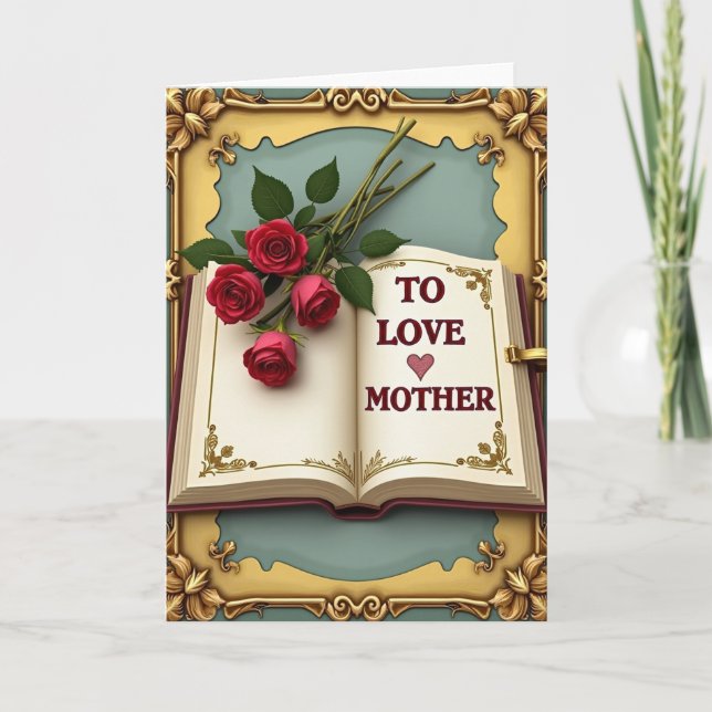Eleganta Mödrars Kärlek Story Card Kort (Framsida)