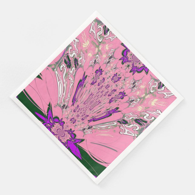 Eleganta Monogram Bloom Pappersservetter för Midda (Hörn)