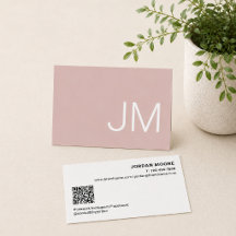 Eleganta Monogram Initialer Professionell Rosa QR