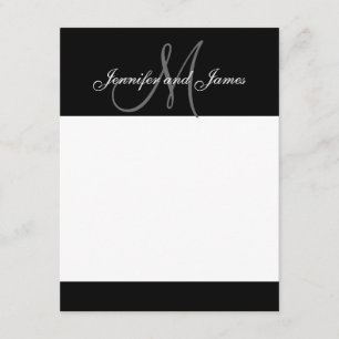 Eleganta monogram och namn nygifta anteckningskort inbjudningar