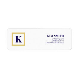 Eleganta monogram returadressetiketter returadress etikett