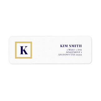 Eleganta monogram returadressetiketter returadress etikett