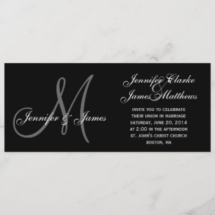 Eleganta Monogrambröllopinbjudningar Inbjudningar