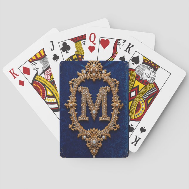 Eleganta monogramdesigner casinokort (Baksidan)