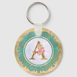 Eleganta Monograminitialer med Mandala Nyckelring