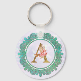 Eleganta monograminitialer med mandala nyckelring