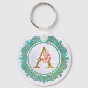 Eleganta monograminitialer med mandala nyckelring