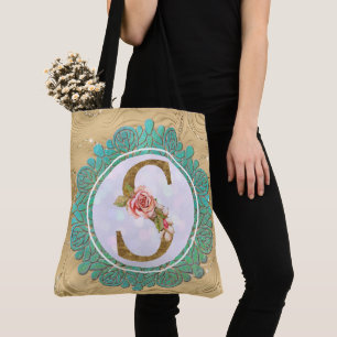 Eleganta monograminitialer med mandala tygkasse