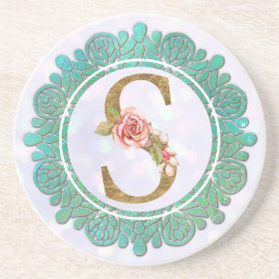 Eleganta monograminitialer med mandala underlägg