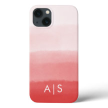 Eleganta monogrammerade initialer Coralröd Ombre