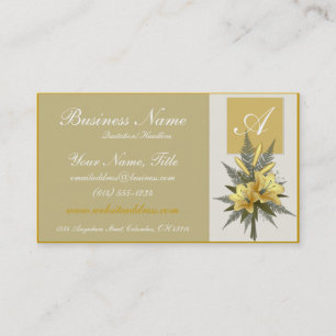 Eleganta Monogramvisitkortar för guld- blommor Visitkort