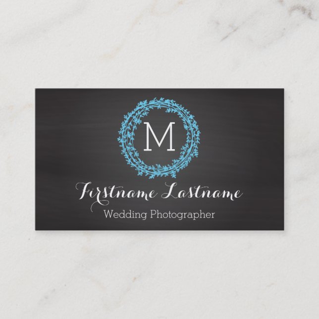 Eleganta Monogramvisitkortar Visitkort (Framsida)