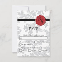 Eleganta mönster- och vaxsigill bröllop RSVP-kort