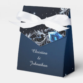 Eleganta mörkblå och silver bröllopspresentförpack presentaskar