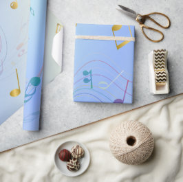 Eleganta musiknoter i blå gradient presentpapper