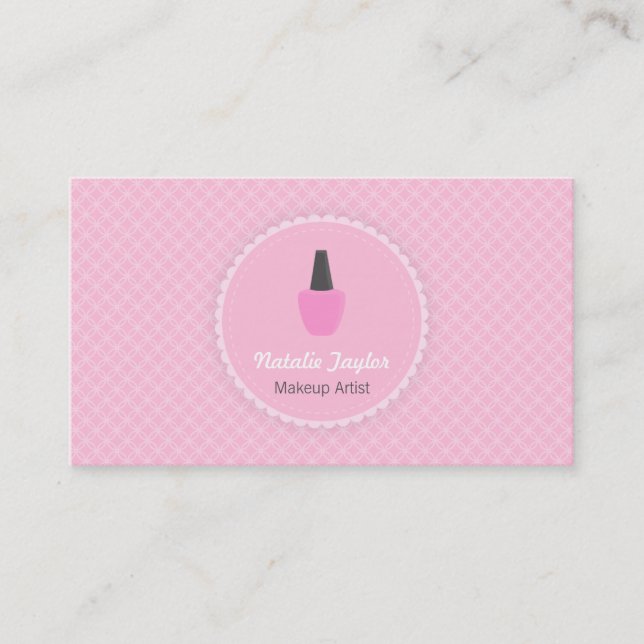 Eleganta Nagellacksmakeupartist Visitkort (Framsida)