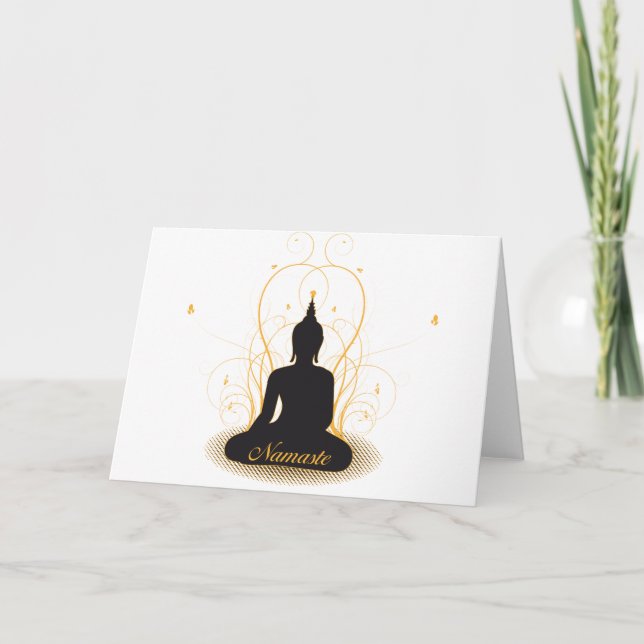 Eleganta Namaste Buddha Kort (Framsida)