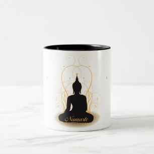 Eleganta Namaste Buddha Två-Tonad Mugg