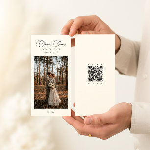 Eleganta namn Skript Bokmärke QR-kod Spara Datumet
