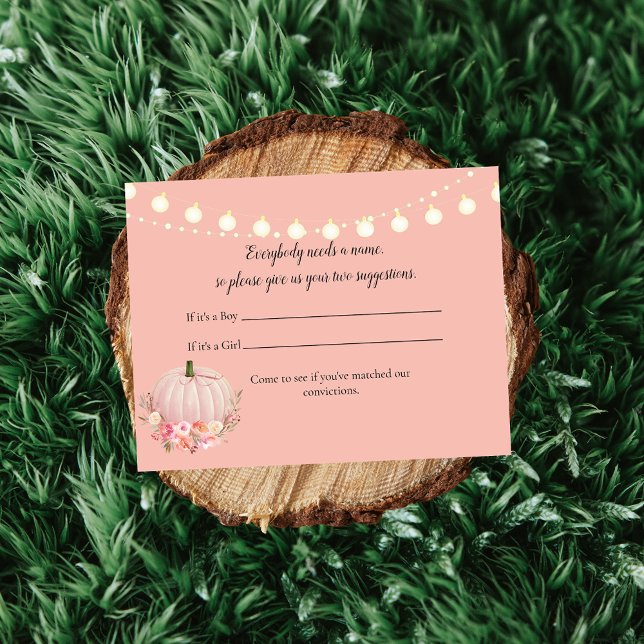 Eleganta namnförslag på pumpa för baby shower-spel inbjudningar (Skapare uppladdad)