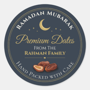 Eleganta Navalguld Celestiala Ramadan Premiumdadla Runt Klistermärke