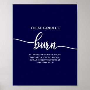 Eleganta Navy Blue Bröllopsljus Dessa Ljus Brinner Poster