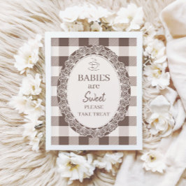 Eleganta Neutrala Bebisar Är Söta Bebis Shower Poster