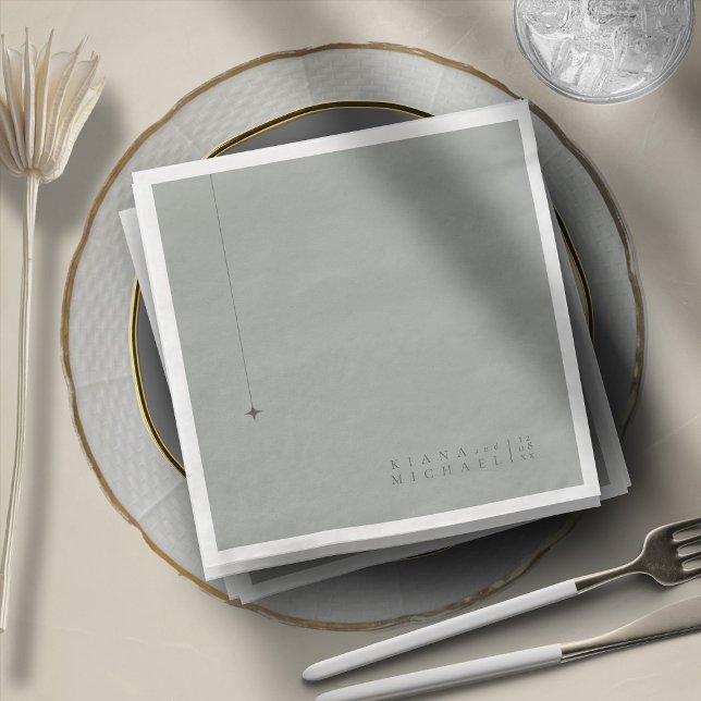 Eleganta neutrala bröllop Sagegrå ID1020 Pappersservett (Skapare uppladdad)