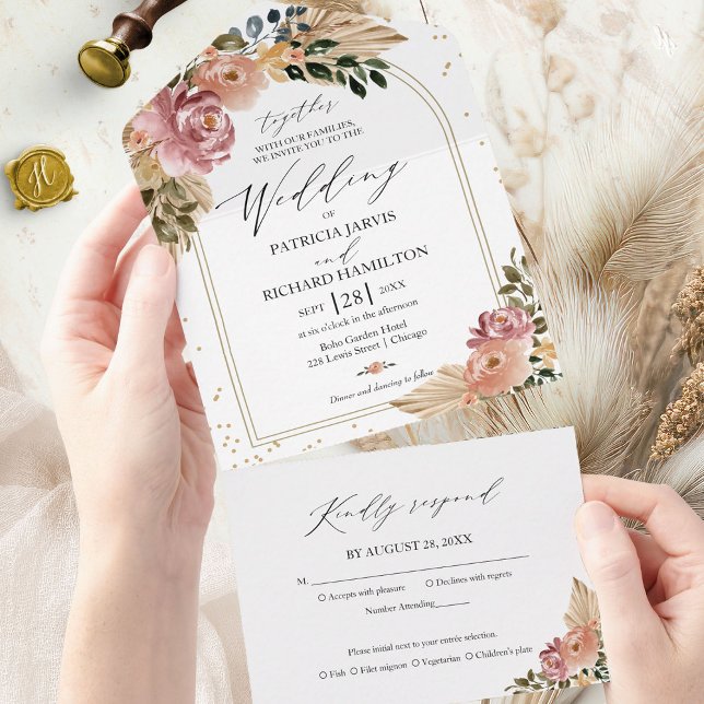 Eleganta neutrala färger Boho blommig bröllop (Skapare uppladdad)