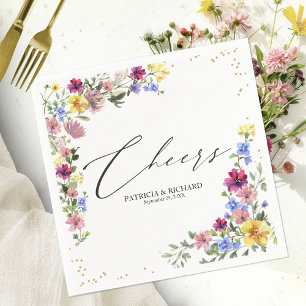 Eleganta neutrala färger Boho blomsterbröllop serv Pappersservett