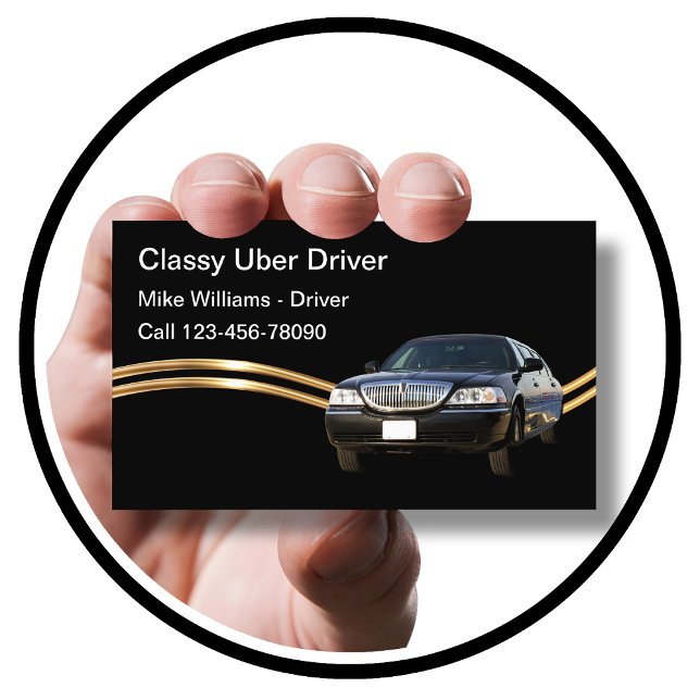 Eleganta Oberoende Uber Förar Affärskort Visitkort (Skapare uppladdad)