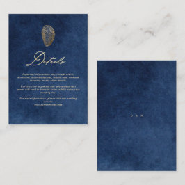 Eleganta Ocean Navy Blå Bröllopsdetaljer Tilläggskort