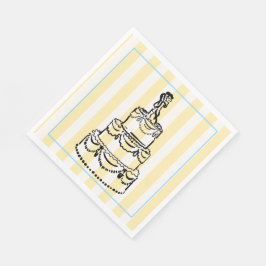 Eleganta och nyckfulla pastellränder  pappersservett