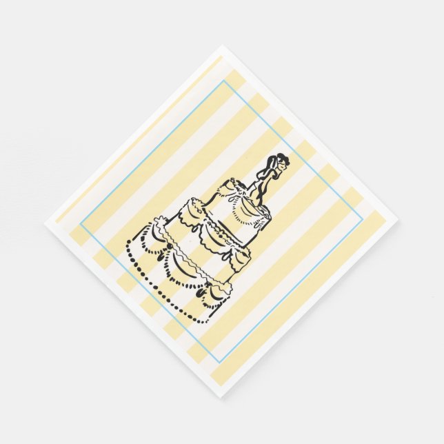 Eleganta och nyckfulla pastellränder  pappersservett (Hörn)