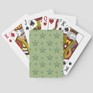 Eleganta och stilrena olivstjärnor på grönsalviagr casinokort