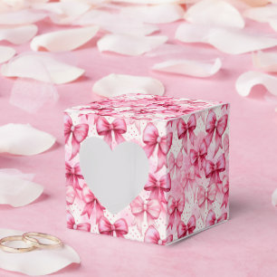 Eleganta och Whimsical Rosa Coquette Slöjor Presentaskar