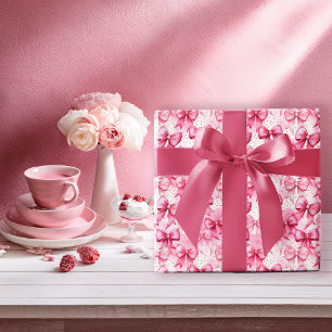 Eleganta och Whimsical Rosa Coquette Slöjor Presentpapper