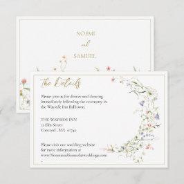 Eleganta Ömtåliga Akvarell Vildblomsdetaljer Tilläggskort