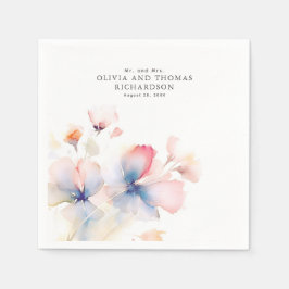 Eleganta Ömtåliga Akvarellblommor Pappersservett