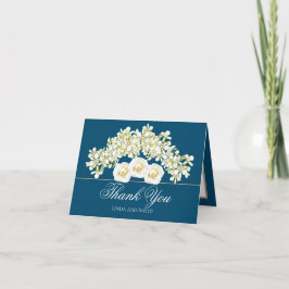 Eleganta orkidéer & vita rosor Botanisk Tack Kort