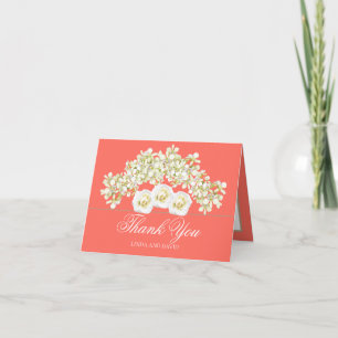 Eleganta orkidéer & vita rosor Botanisk Tack Kort