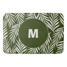 Eleganta palmblad mörkgröna monogram