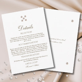 Eleganta pärl kristna bröllopsdetaljer  tilläggskort