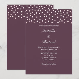 Eleganta pärlor och kalligrafi på kasselblå lila b inbjudningar