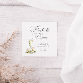 Eleganta pärlor och Prosecco bröllopsdusch  Fyrkantigt Klistermärke