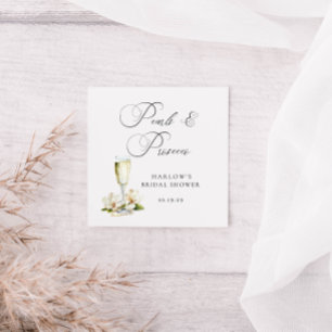 Eleganta pärlor och Prosecco bröllopsdusch Fyrkantigt Klistermärke