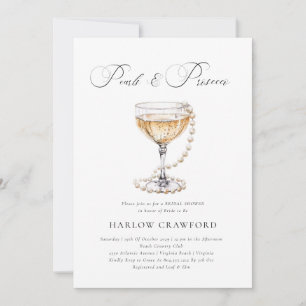 Eleganta pärlor och Prosecco Bröllopsdusch Inbjudningar