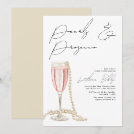 Eleganta pärlor och Prosecco bröllopsfest Inbjudningar